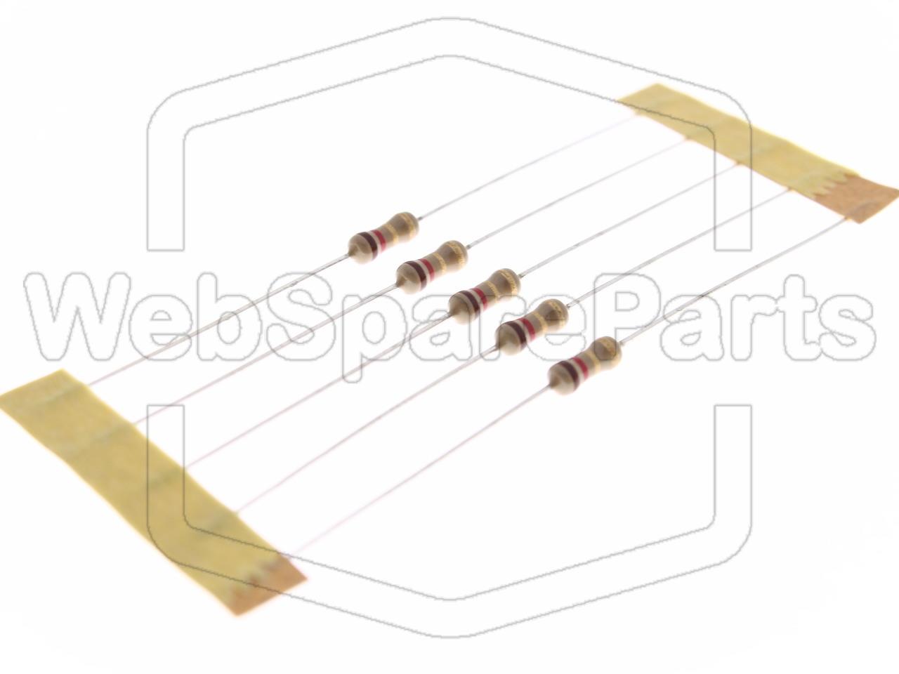 5x Resistenza a film di carbonio 1.2R 0.25W ±5% Ø2.5x6.8mm