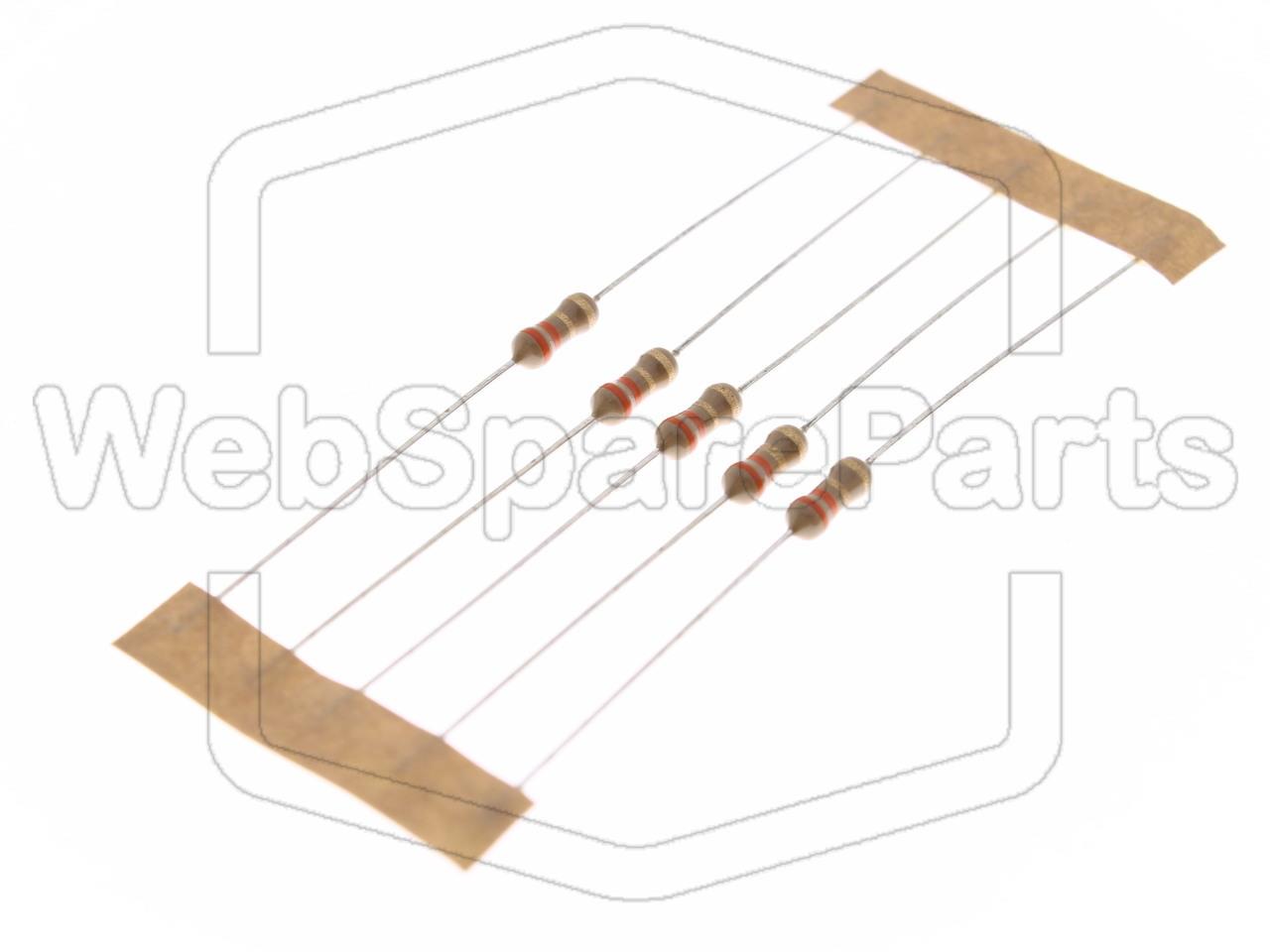 5x Resistenza a film di carbonio 3.3R 0.25W ±5% Ø2.5x6.8mm