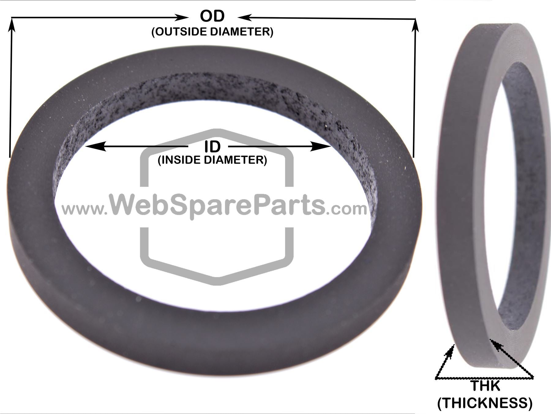 23.0 x 16.5 x 3.0 mm; Idler Tire OD = 23.0 mm ID = 17.0 mm THK = 3.0 mm