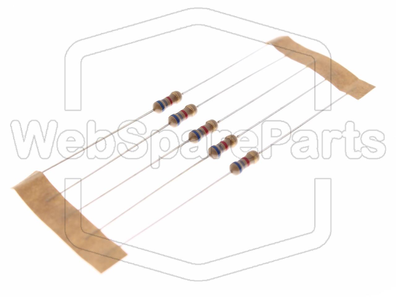 5x Resistenza a film di carbonio 6.8kR 0.25W ±5% Ø2.5x6.8mm