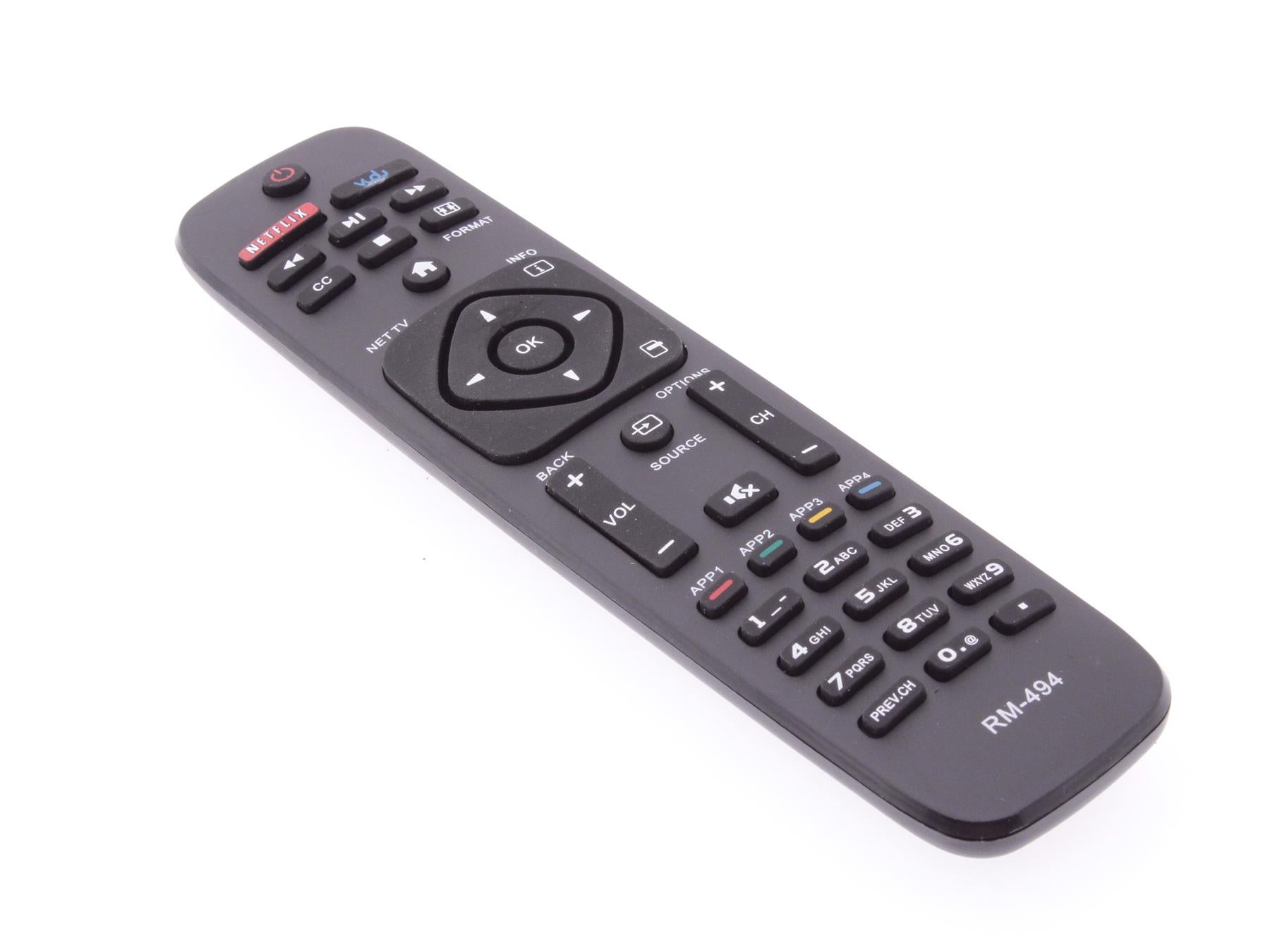Replacement TV Remote Control for Philips RM-494 NETFLIX