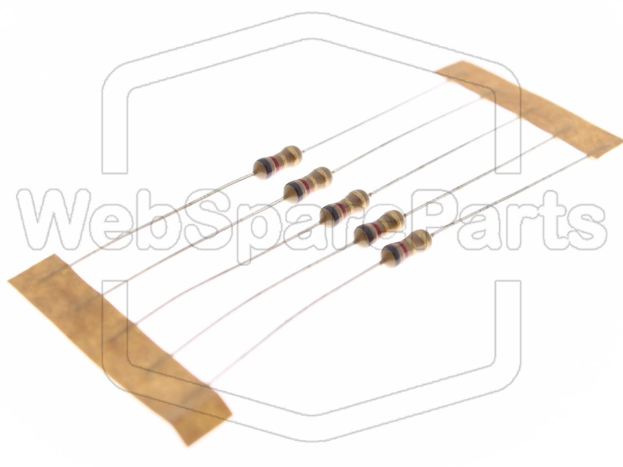 5x Resistenza a film di carbonio 8.2R 0.25W ±5% Ø2.5x6.8mm