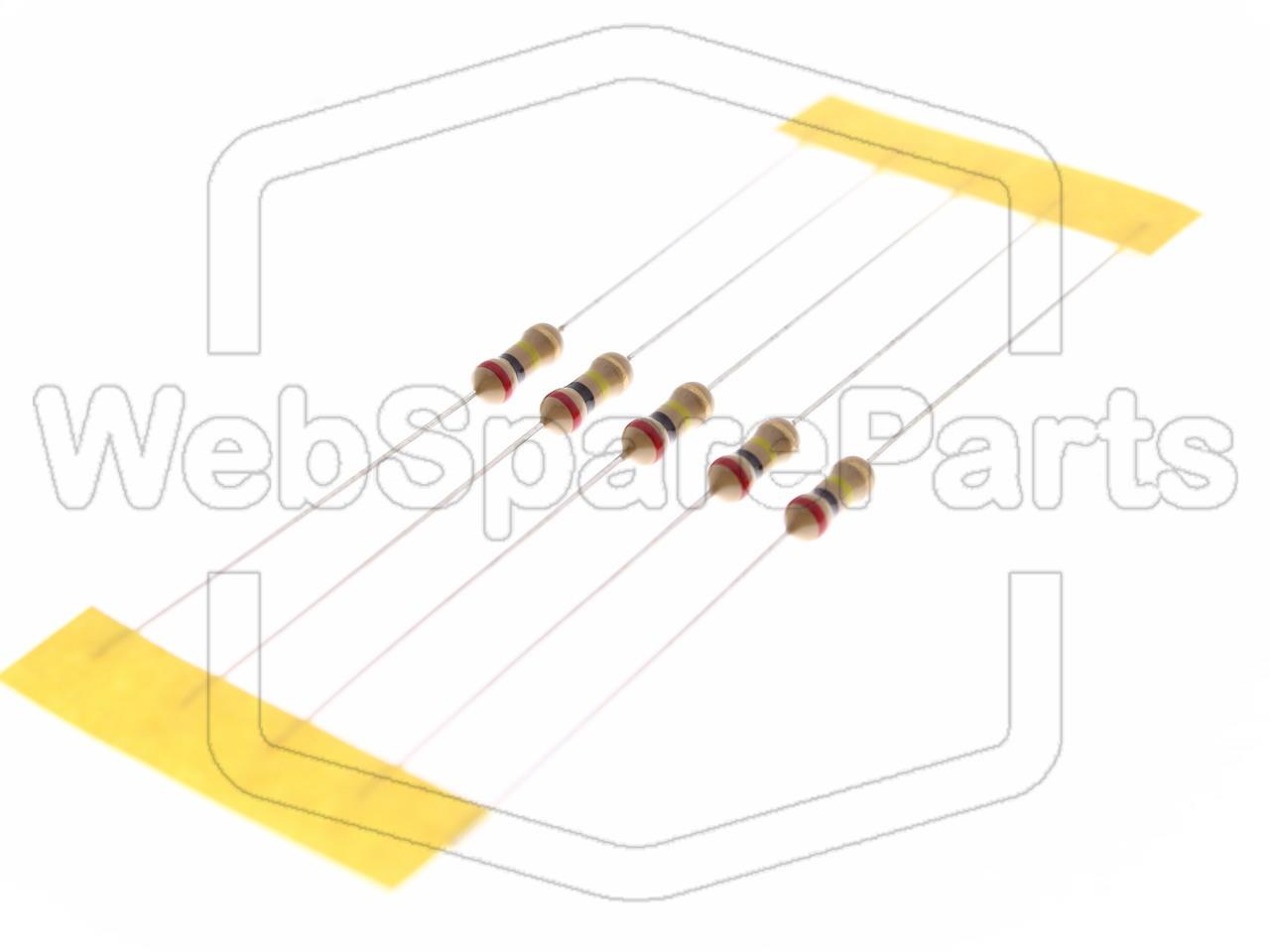 5x Resistenza a film di carbonio 200KR 0.25W ±5% Ø2.3x6mm