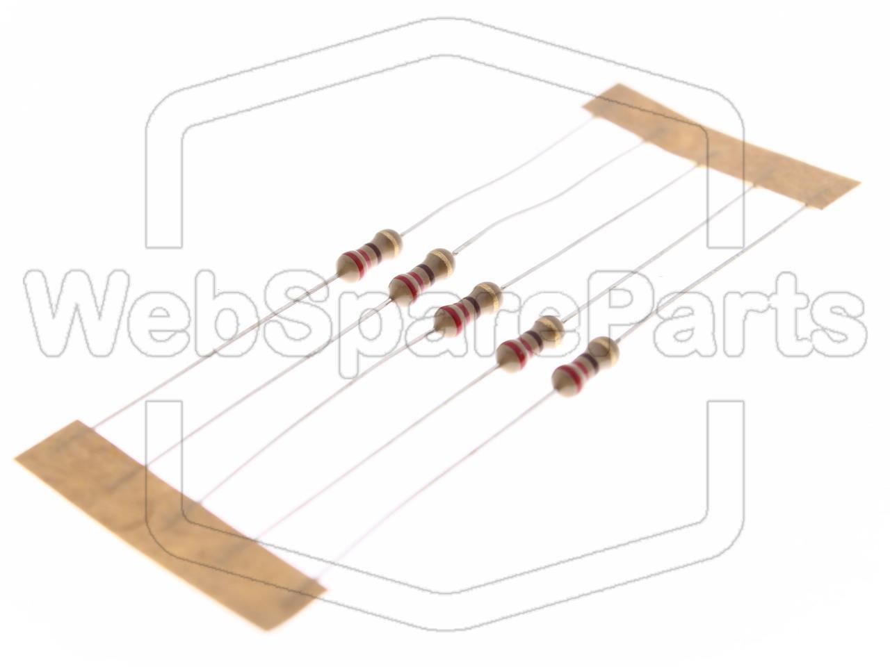5x Resistenza a film di carbonio 220R 0.25W ±5% Ø2.5x6.8mm
