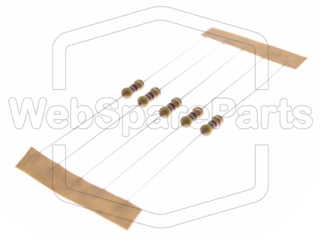 5x Resistenza a film di carbonio 470R 0.25W ±5% Ø2.5x6.8mm