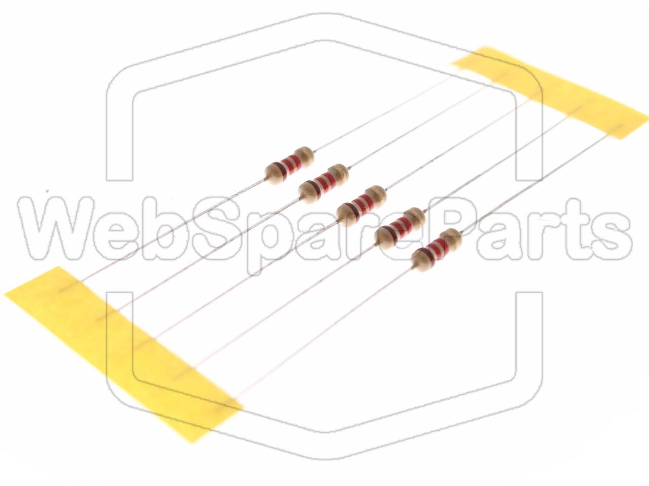 5x Resistenza a film di carbonio 1.2kR 0.25W ±5% Ø2.3x6mm