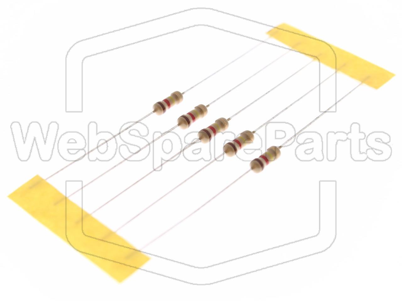 5x Resistenza a film di carbonio 120kR 0.25W ±5% Ø2.3x6mm