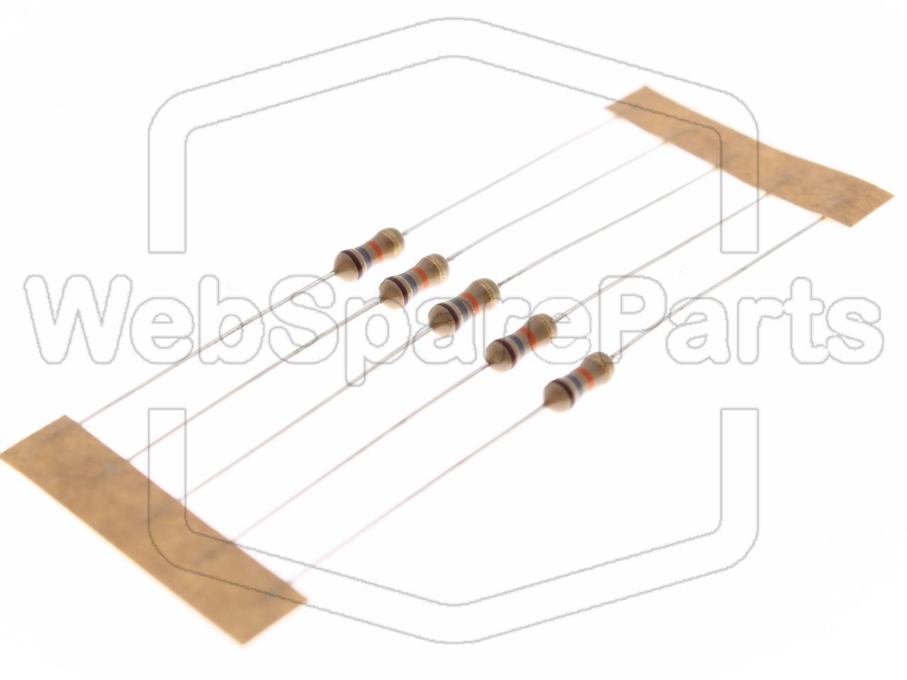 5x Resistenza a film di carbonio 18kR 0.25W ±5% Ø2.5x6.8mm