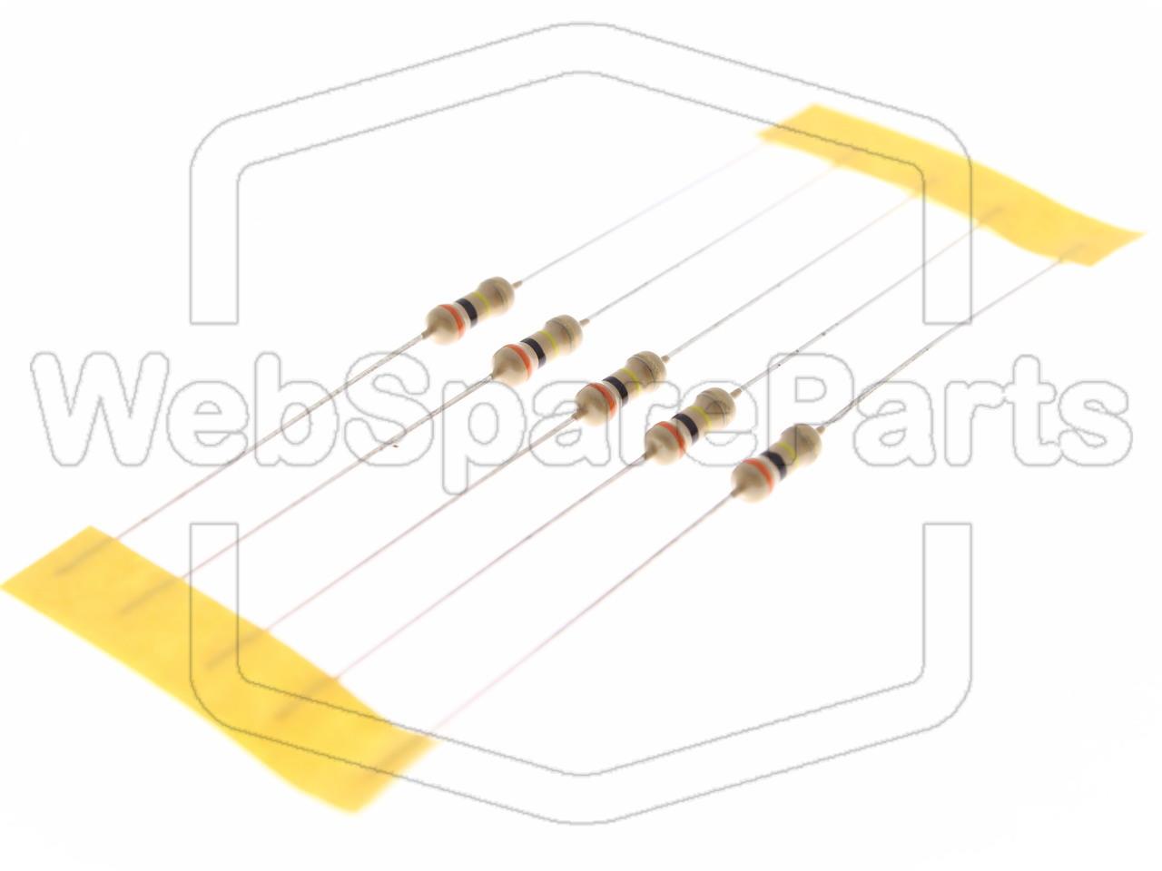 5x Resistenza a film di carbonio 300kR 0.25W ±5% Ø2.3x6mm