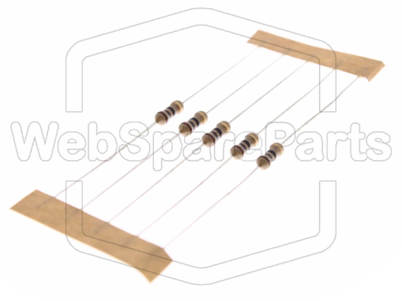 5x Resistenza a film di carbonio 10R 0.25W ±5% Ø2.5x6.8mm