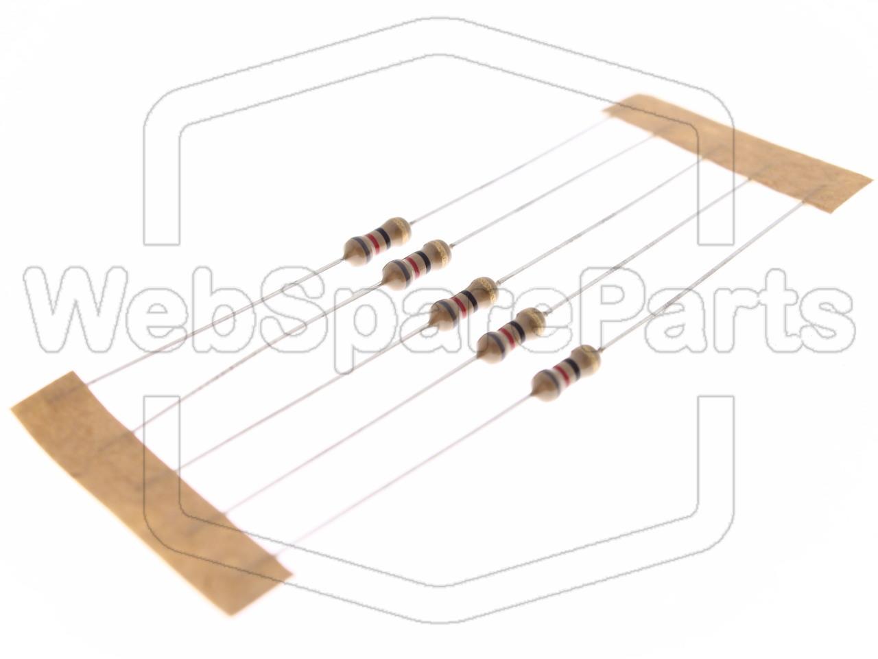 5x Resistenza a film di carbonio 82R 0.25W ±5% Ø2.5x6.8mm
