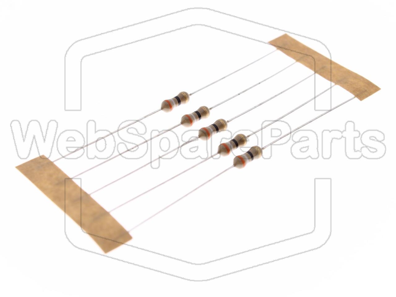 5x Resistenza a film di carbonio 39R 0.25W ±5% Ø2.5x6.8mm