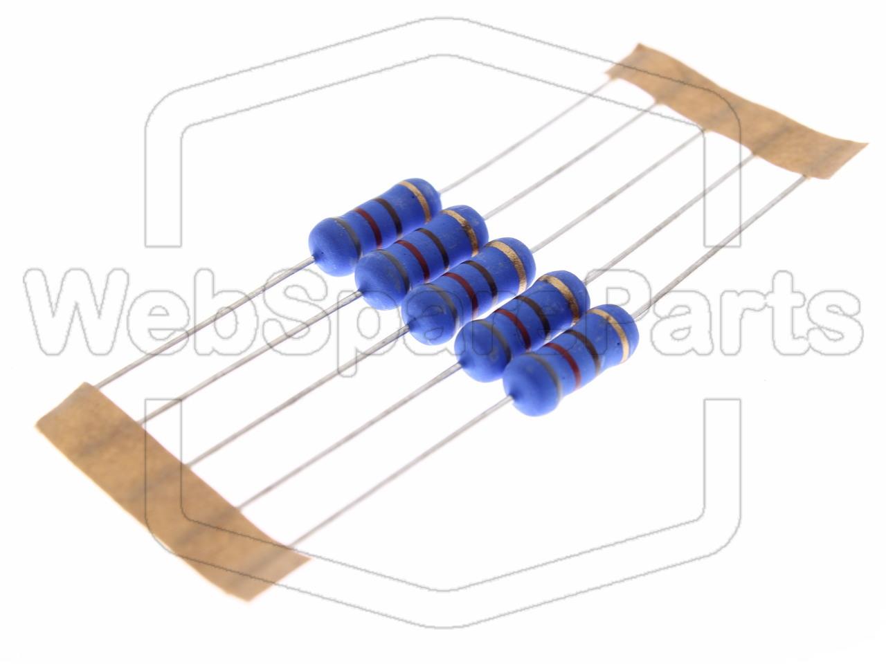 5x Resistenza a film metallico 820R 2W ±5% Ø5x12mm