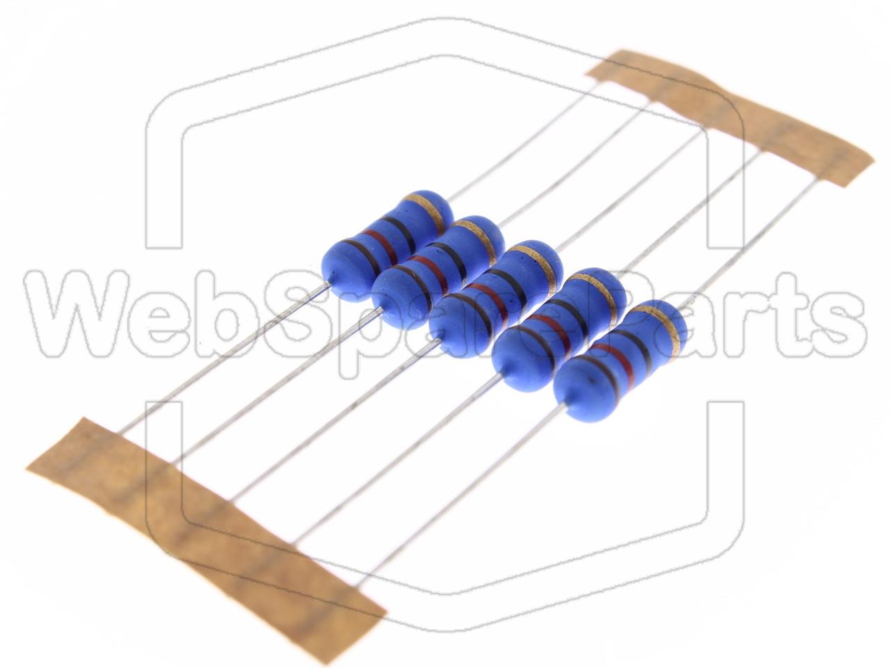 5x Resistenza a film metallico 12R 2W ±5% Ø5x12mm
