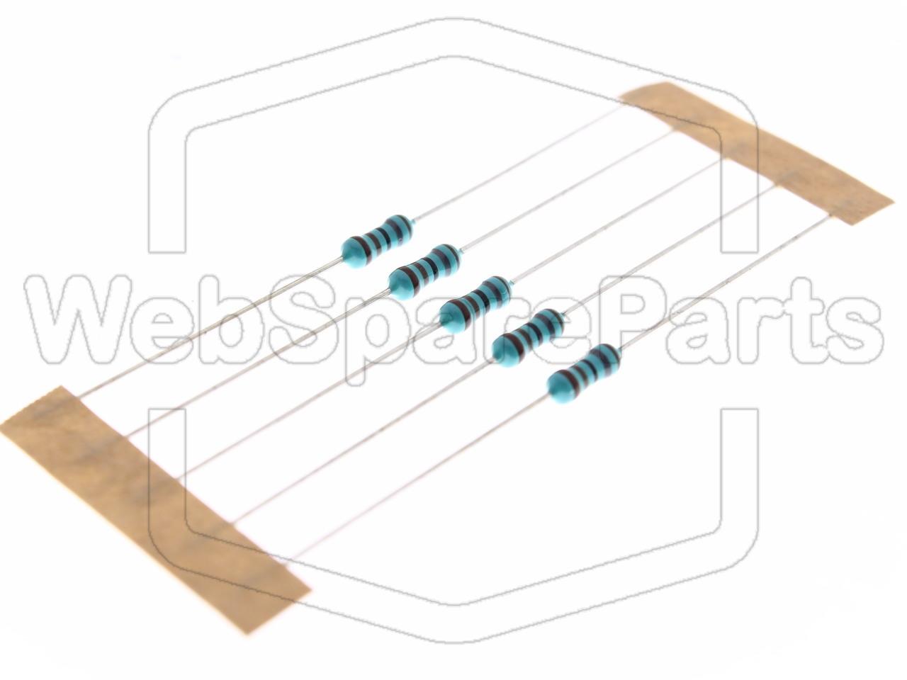 5x Resistenza a film metallico 1.8kR 0.6W ±1% Ø2.5x6.8mm