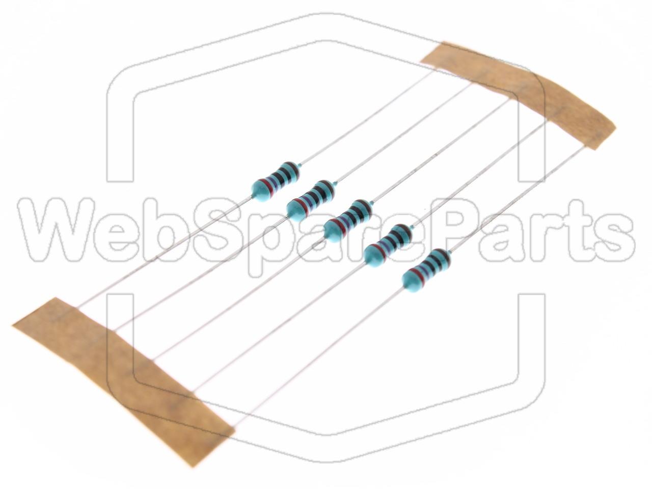 5x Resistenza a film metallico 270R 0.6W ±1% Ø2.5x6.8mm