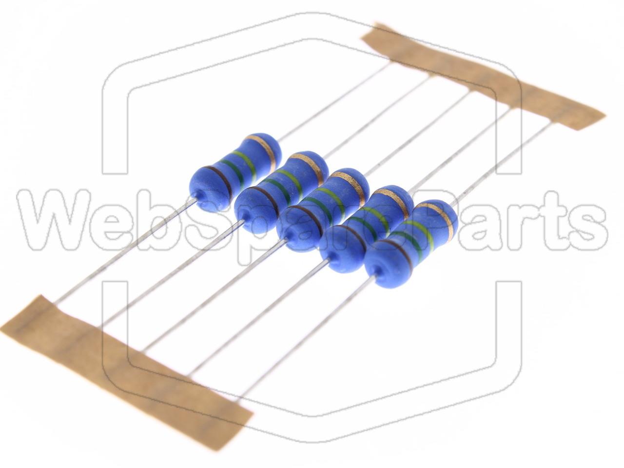 5x Resistenza a film metallico 150kR 2W ±5% Ø5x12mm