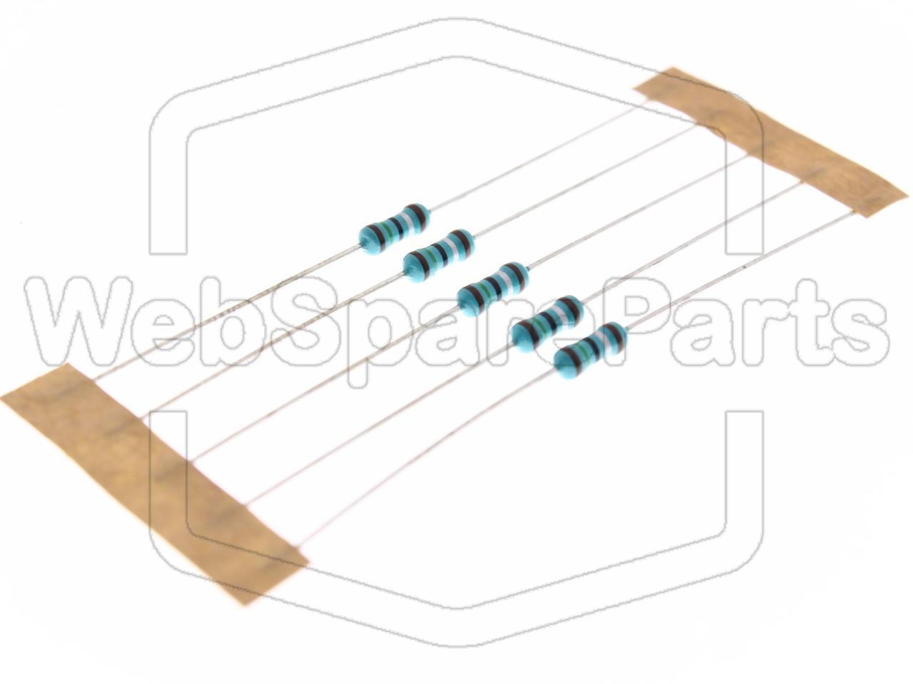 5x Resistenza a film metallico 1.5R 0.6W ±1% Ø2.5x6.8mm