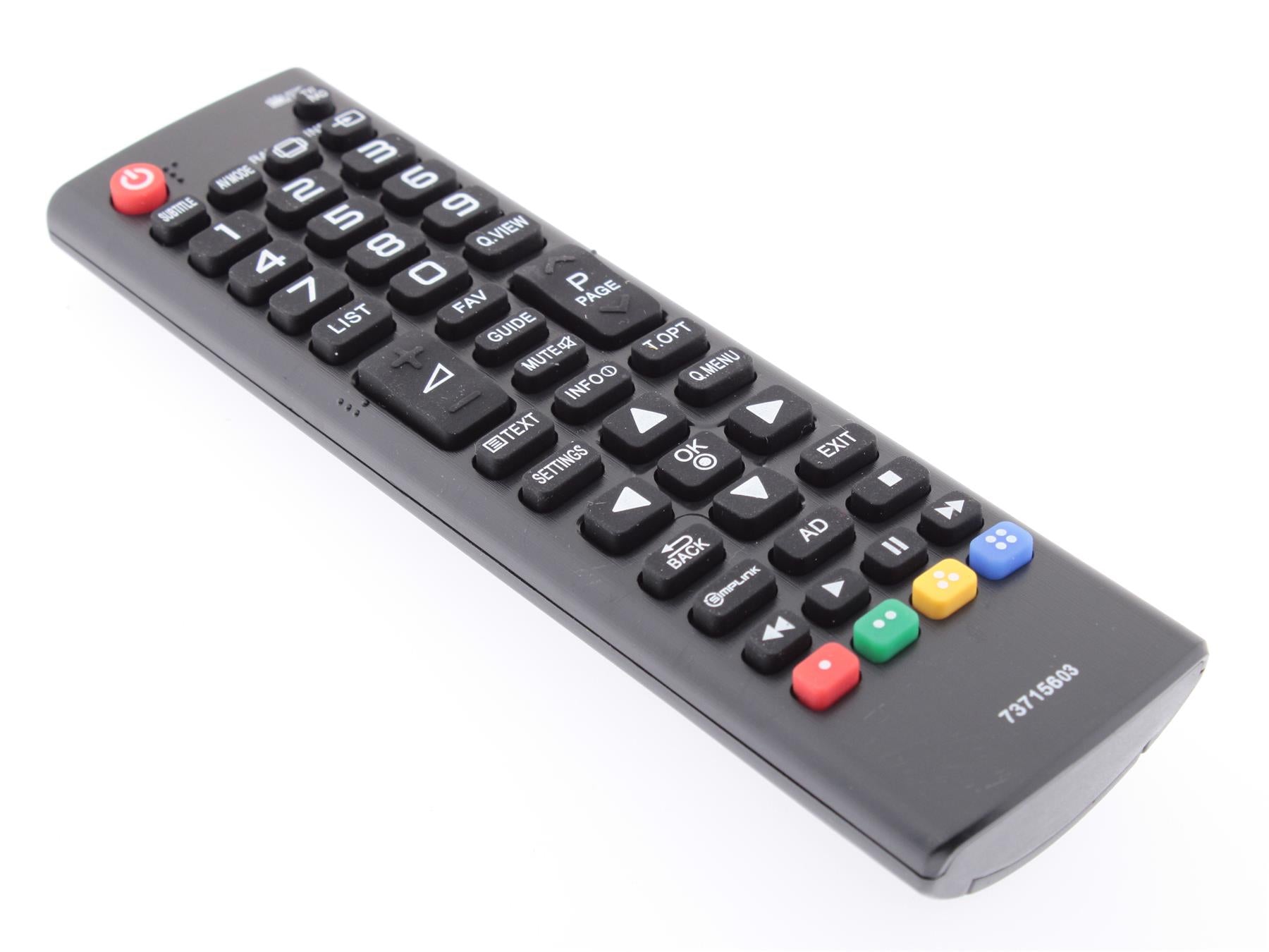Replacement TV Remote Control for LG AKB73715603