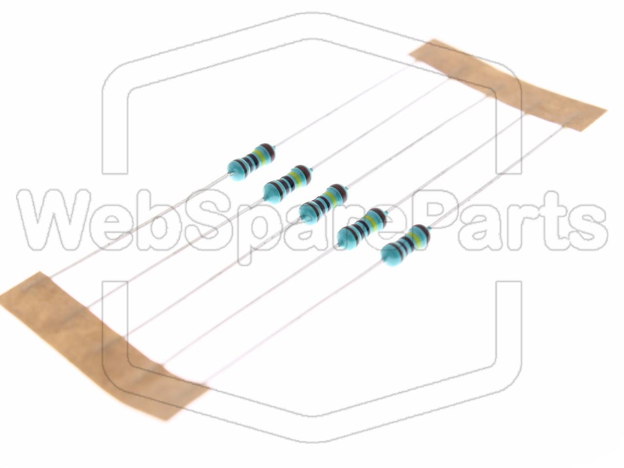 5x Resistenza a film metallico 1MR 0.6W ±1% Ø2.5x6.8mm