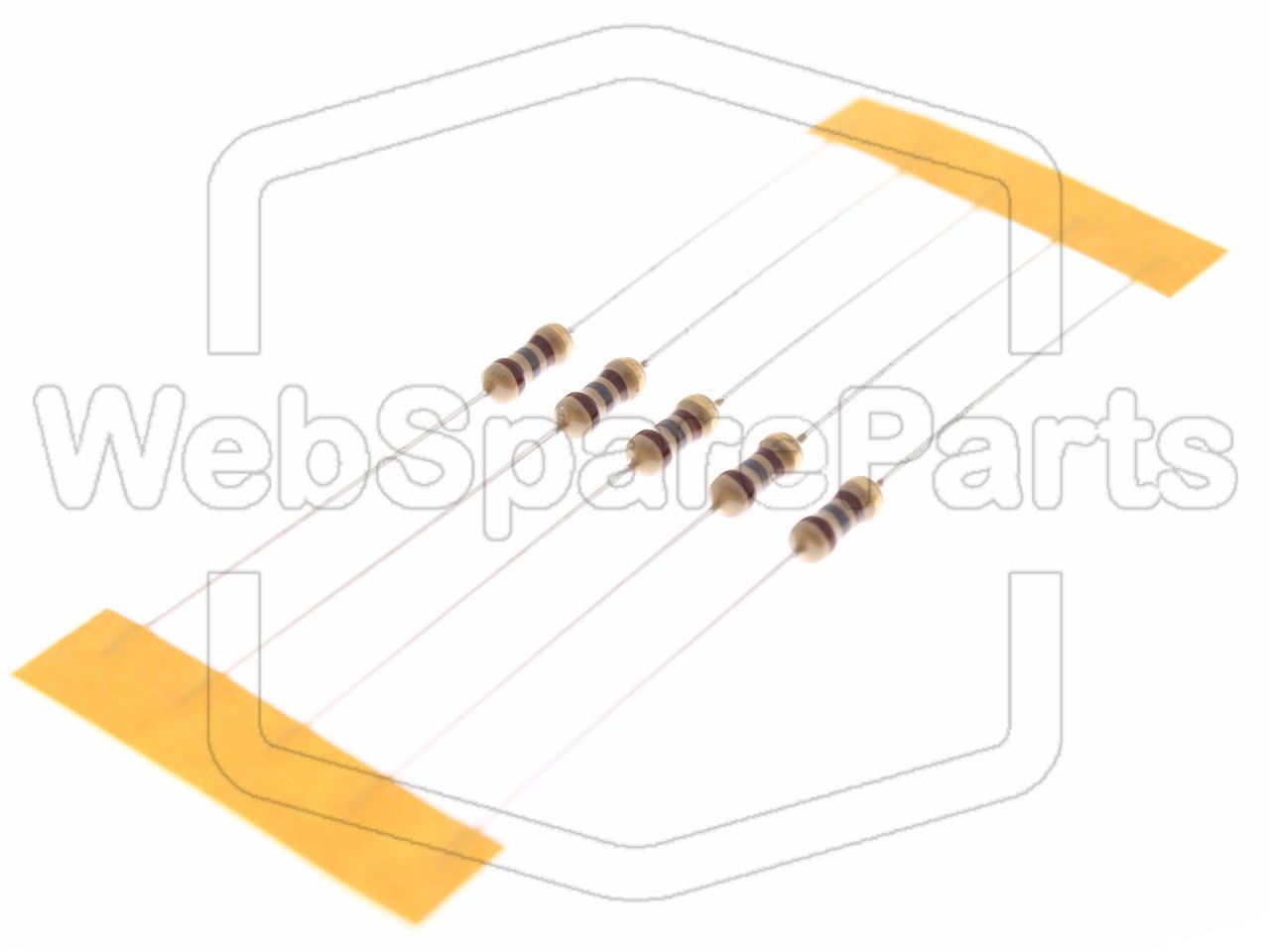5x Resistenza a film di carbonio 180R 0.25W ±5% Ø2.3x6mm