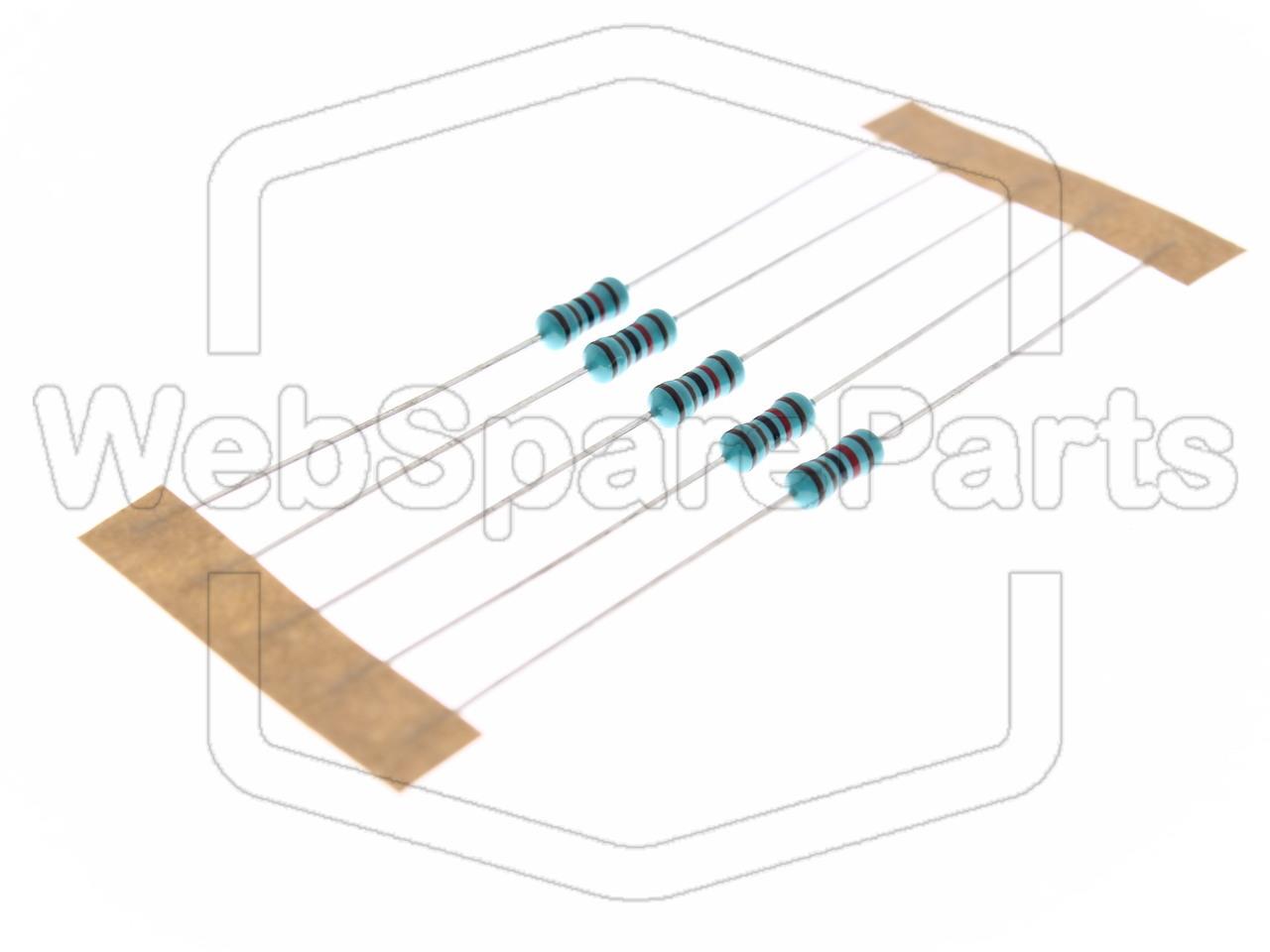 5x Resistenza a film metallico 1.2kR 0.6W ±1% Ø2.5x6.8mm