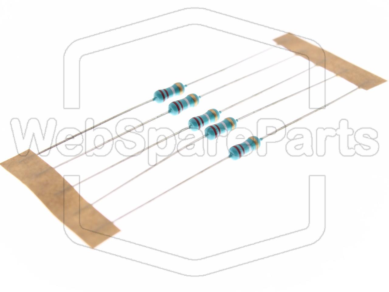 5x Resistenza a film metallico 0.22R 0.6W ±5% Ø2.5x6.8mm