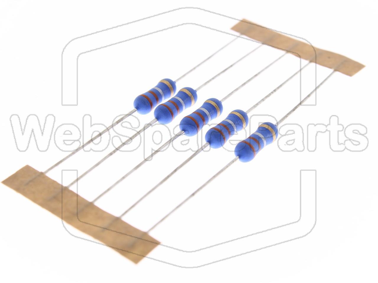 5x Resistenza a film metallico 0.33R 1W ±5% Ø4x10mm