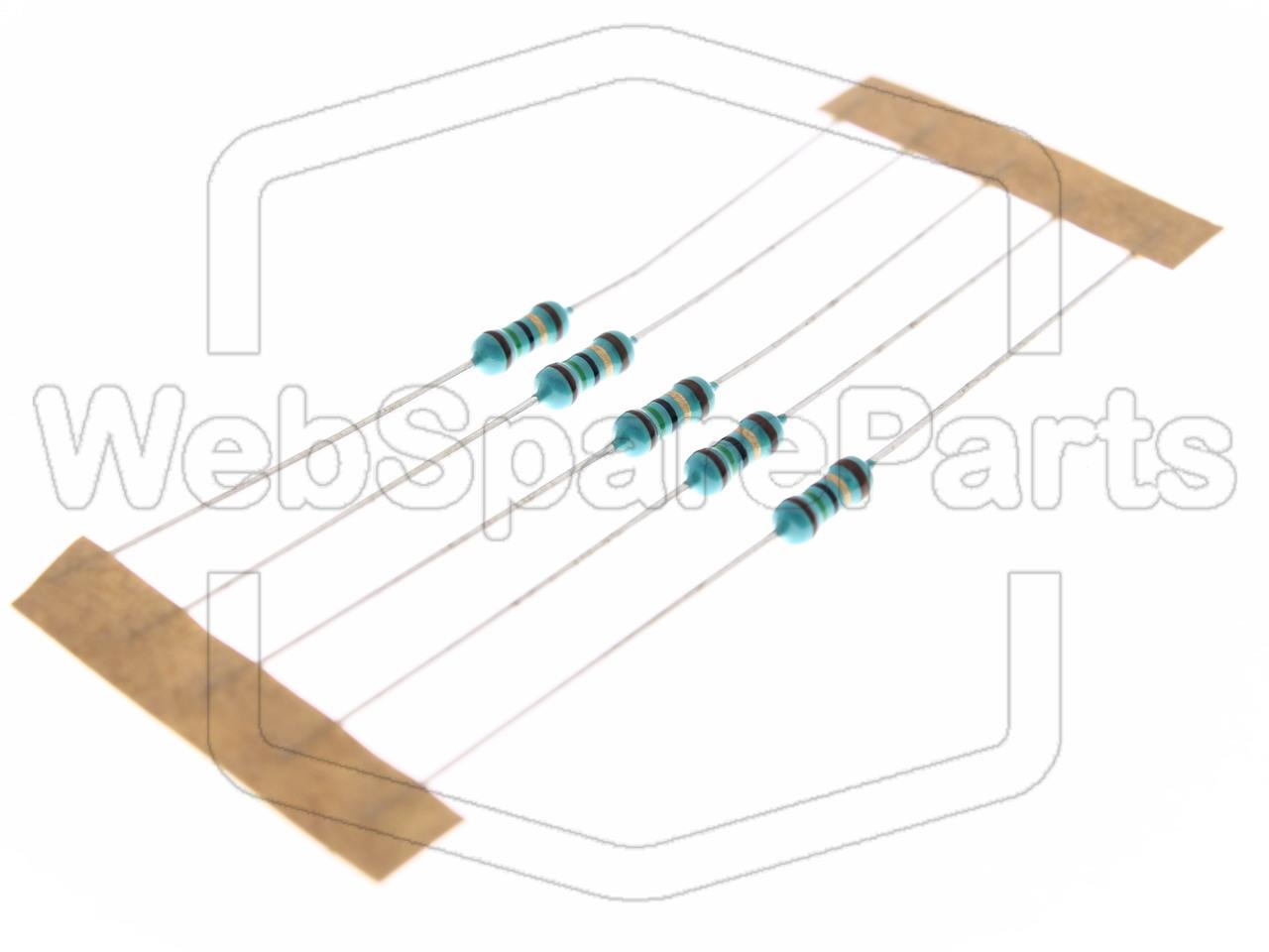 5x Resistenza a film metallico 15R 0.6W ±1% Ø2.5x6.8mm