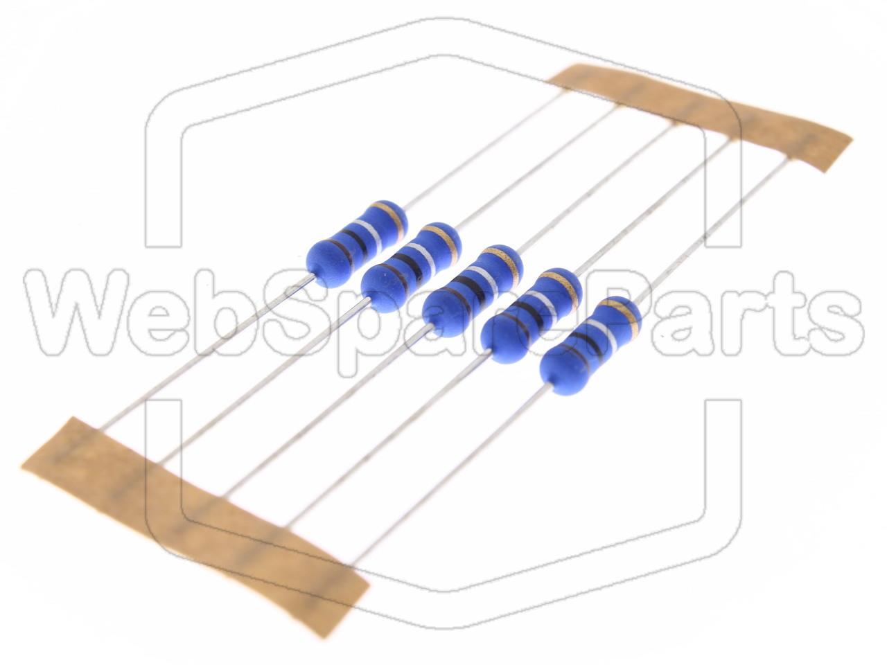 5x Resistenza a film metallico 0.1R 1W ±5% Ø4x10mm