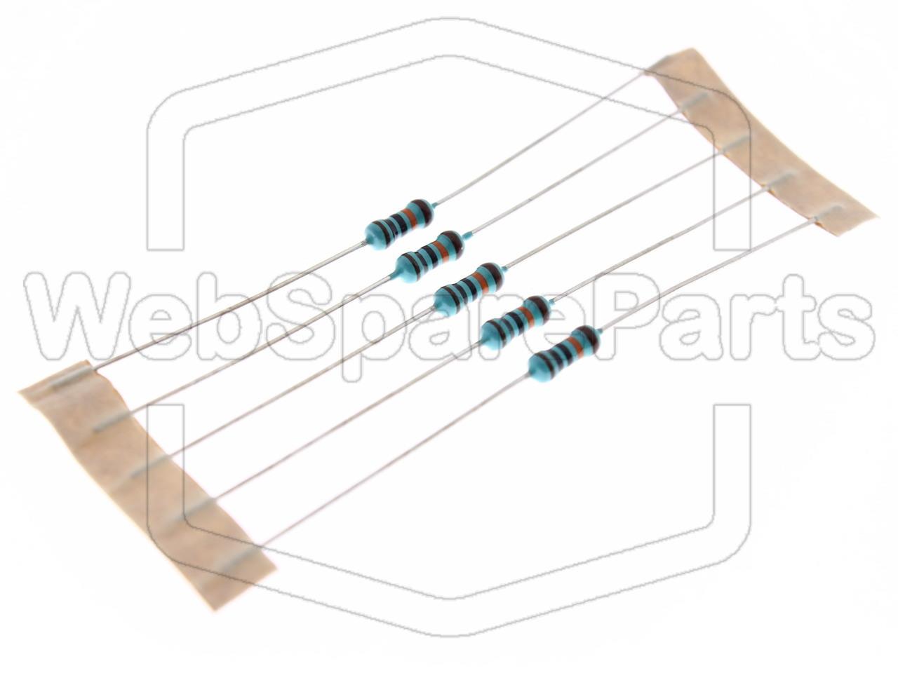 5x Resistenza a film metallico 100kR 0.6W ±1% Ø2.5x6.8mm