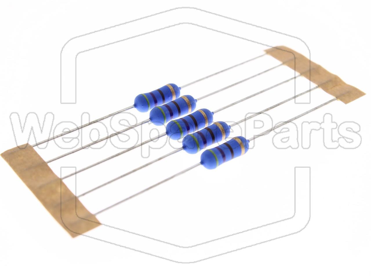 5x Resistenza a film metallico 470R 1W ±5% Ø4x10mm