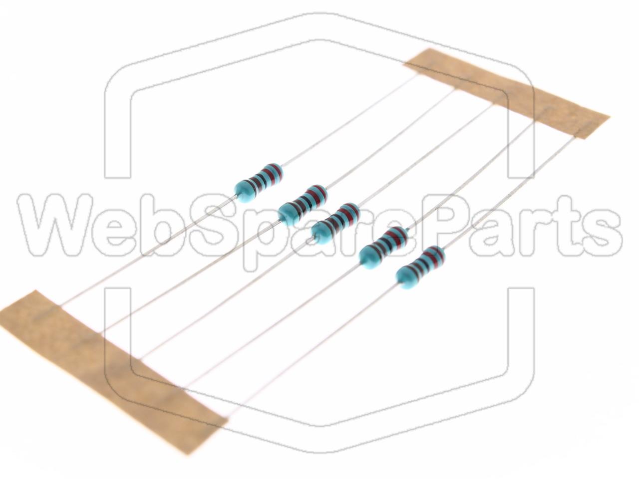5x Resistenza a film metallico 2.2kR 0.6W ±1% Ø2.5x6.8mm