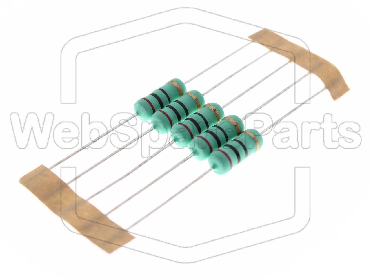 5x Resistenza a film metallico 20R 2W ±5% Ø5x12mm
