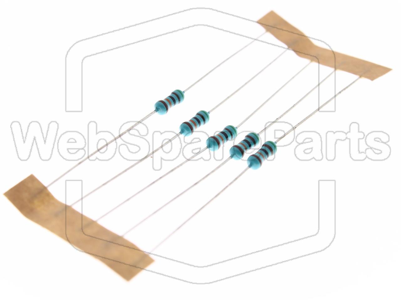 5x Resistenza a film metallico 510kR 0.6W ±1% Ø2.5x6.8mm