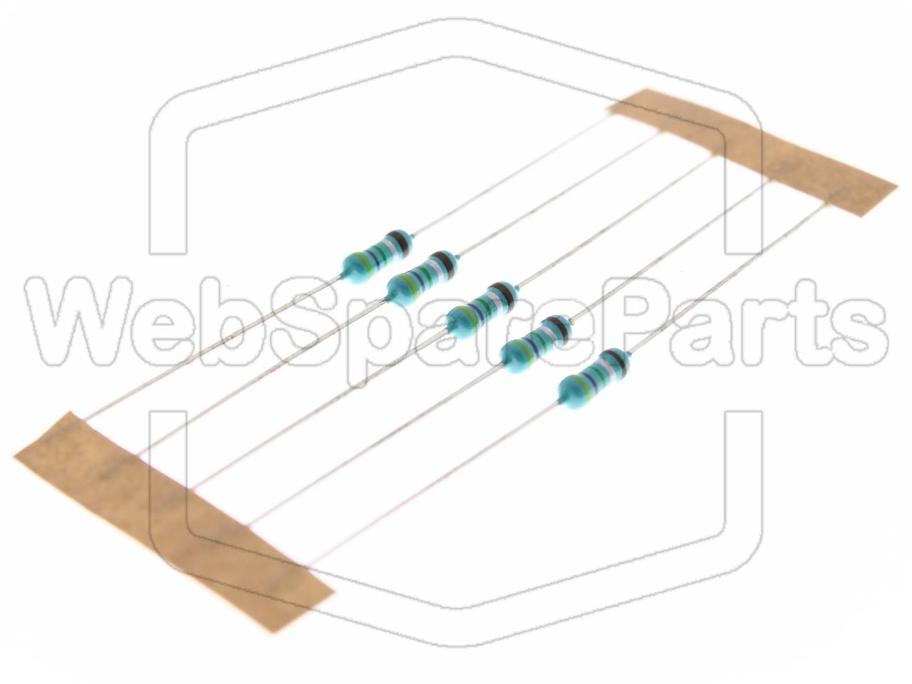 5x Resistenza a film metallico 4.75R 0.6W ±1% Ø2.5x6.8mm