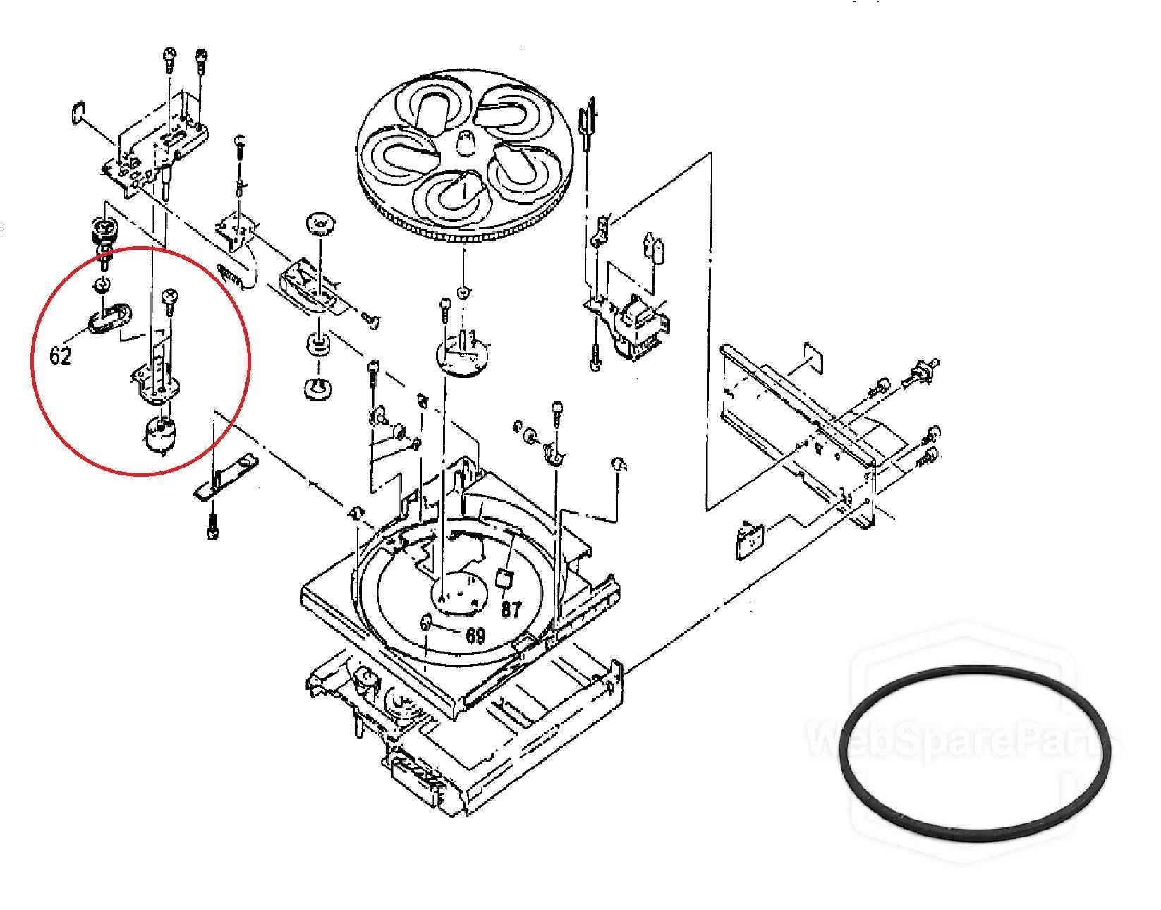 Cinghia (TABLE DISC) per lettore CD Sony CDP-C301M