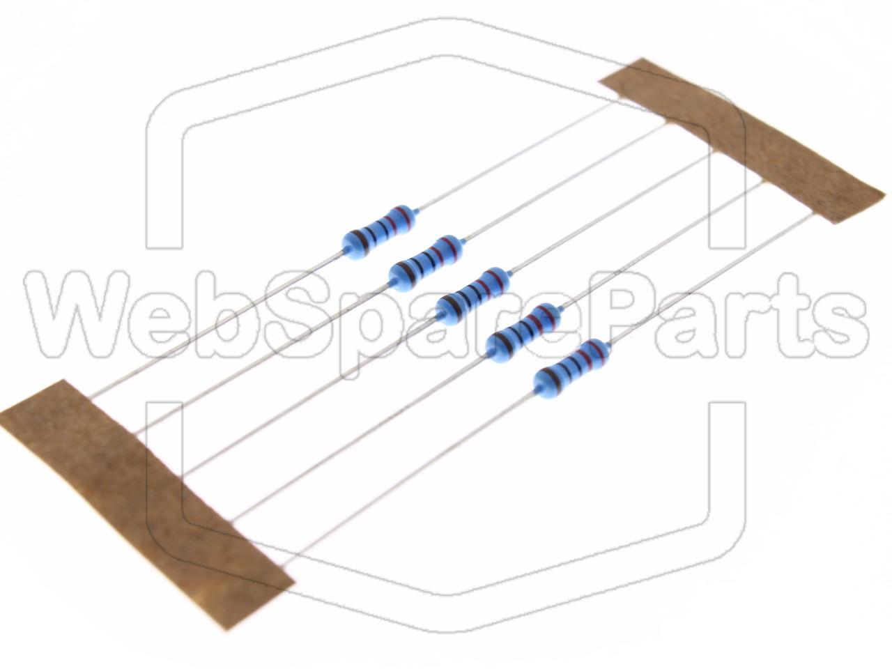 5x Resistenza a film metallico 220R 0.6W ±1% Ø2.5x6.5mm