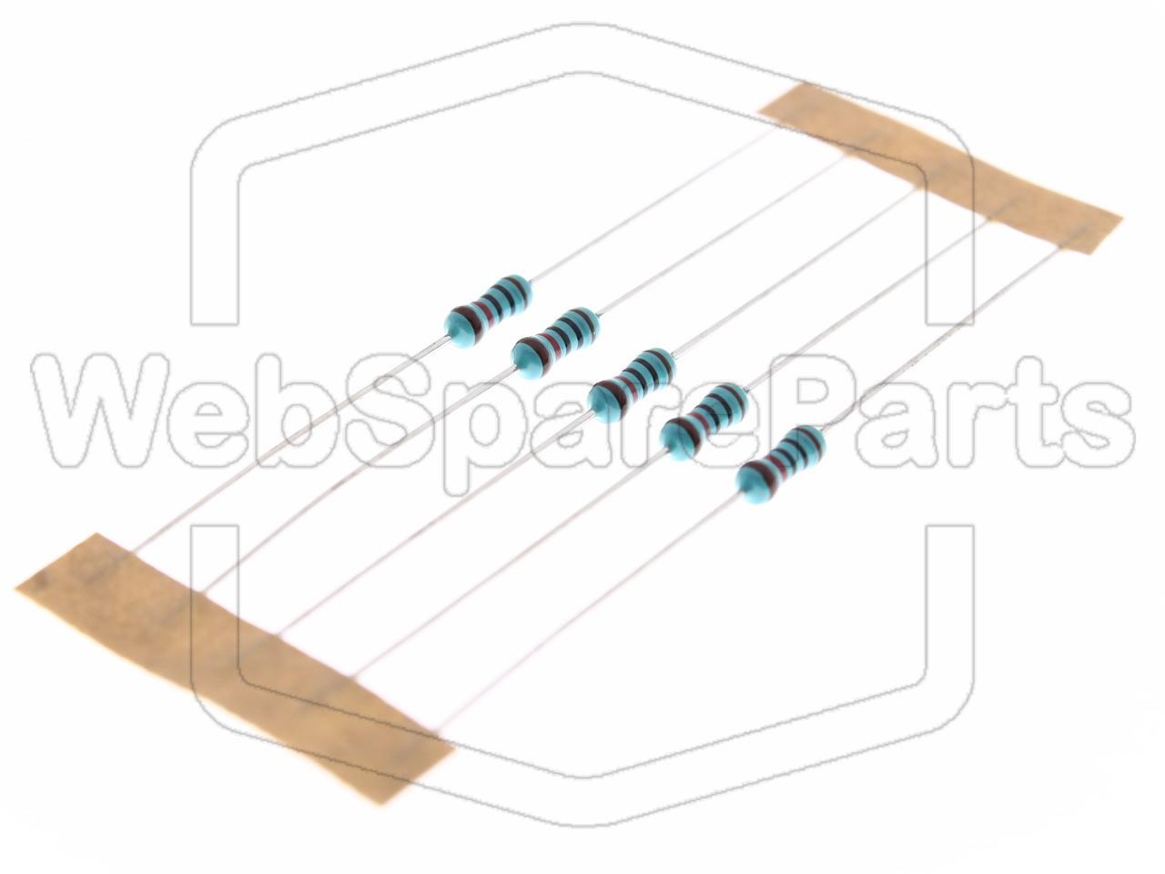 5x Resistenza a film metallico 10kR 0.6W ±1% Ø2.5x6.8mm