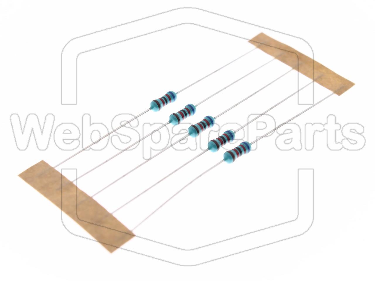 5x Resistenza a film metallico 62K 0.6W ±1% Ø2.5x6.8mm