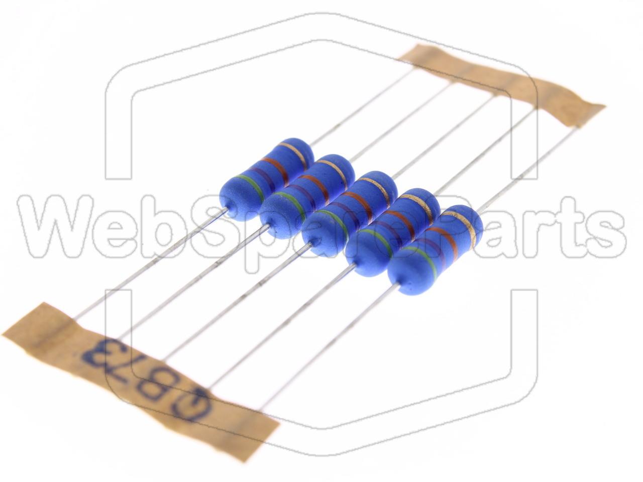 5x Resistenza a film metallico 47kR 2W ±5% Ø5x12mm