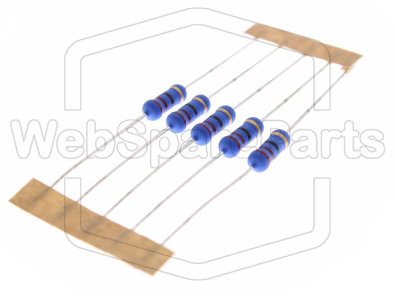 5x Resistenza a film metallico 22R 1W ±5% Ø4x10mm